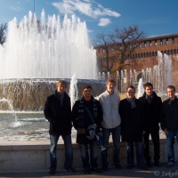 Castello Sforzesco a naše parta - z leva : Tom, Lukáš, Honza, Petr, Theoš, Ivo